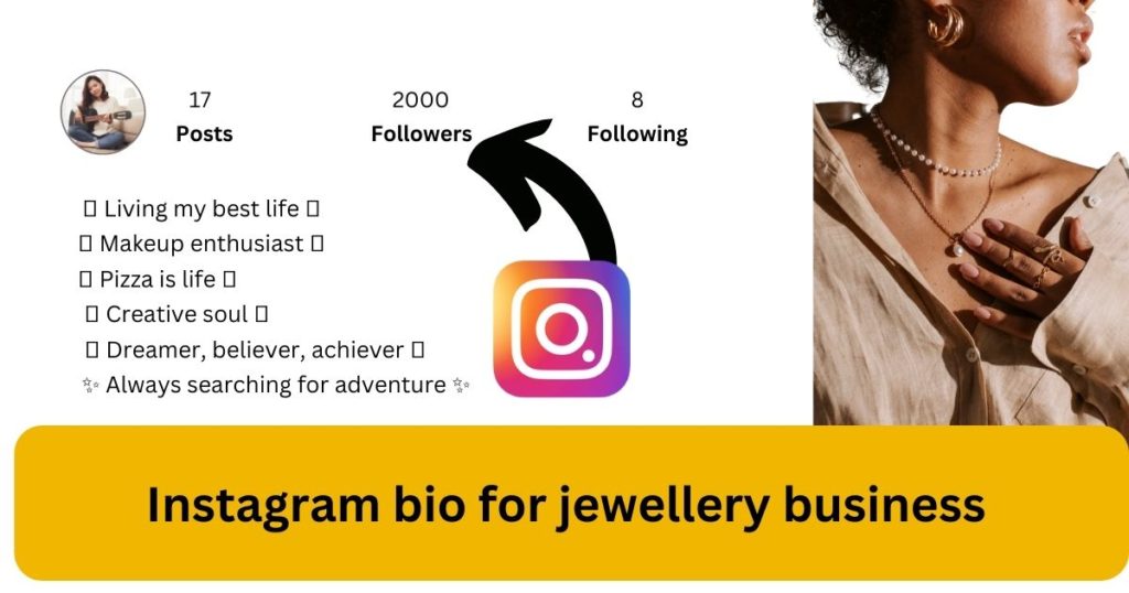 Instagram bio for jewellery business